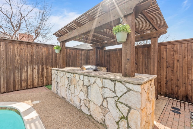 2433 Mallard Dr, Little Elm, TX 75068 - view of patio with area for grilling and a pergola