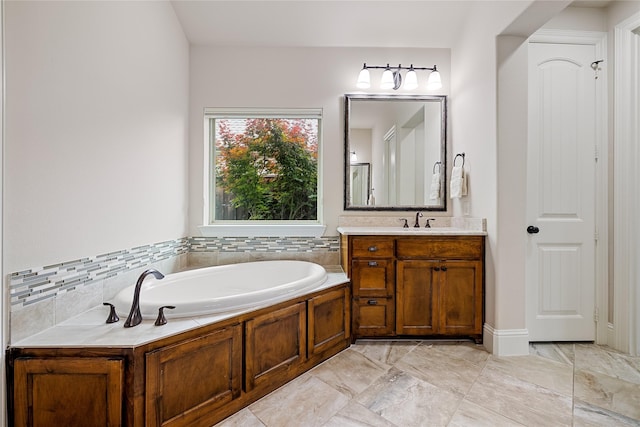 655 Creekway Dr, Irving, TX 75039 - bathroom with a garden tub and vanity