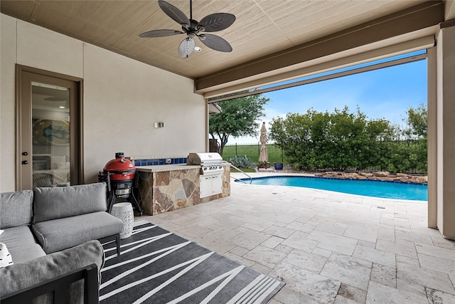 655 Creekway Dr, Irving, TX 75039 - view of patio / terrace featuring ceiling fan