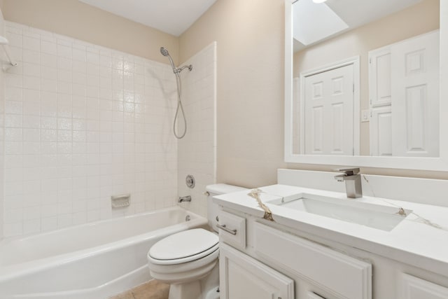 4103 Bendwood Ln, Dallas, TX 75287 - bathroom with toilet, shower / bathtub combination, and vanity
