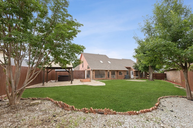 4103 Bendwood Ln, Dallas, TX 75287 - rear view of house featuring a covered hot tub, a patio area, and a shingled roof
