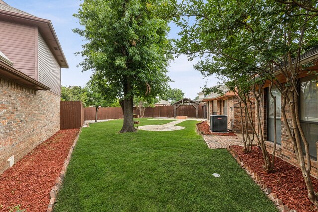 4103 Bendwood Ln, Dallas, TX 75287 - view of yard with central AC unit and a patio