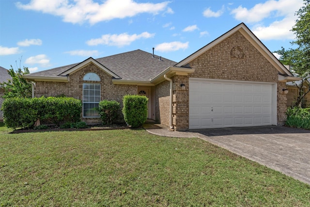 1039 Spring Hill Dr, Saginaw, TX 76179 - single story home featuring brick siding, a shingled roof, driveway, a garage, and a front yard