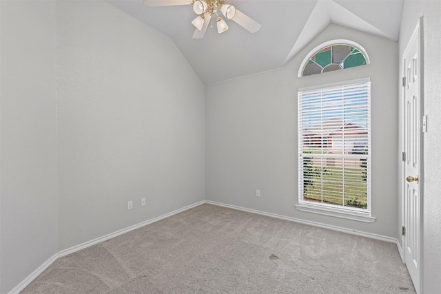 1039 Spring Hill Dr, Saginaw, TX 76179 - carpeted empty room with lofted ceiling and ceiling fan