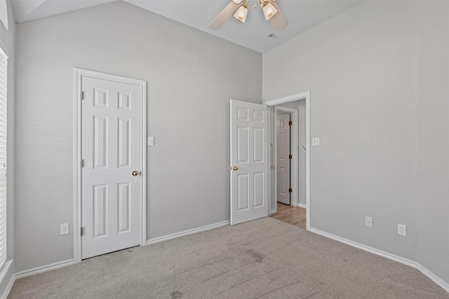 1039 Spring Hill Dr, Saginaw, TX 76179 - unfurnished bedroom with vaulted ceiling, carpet flooring, and ceiling fan