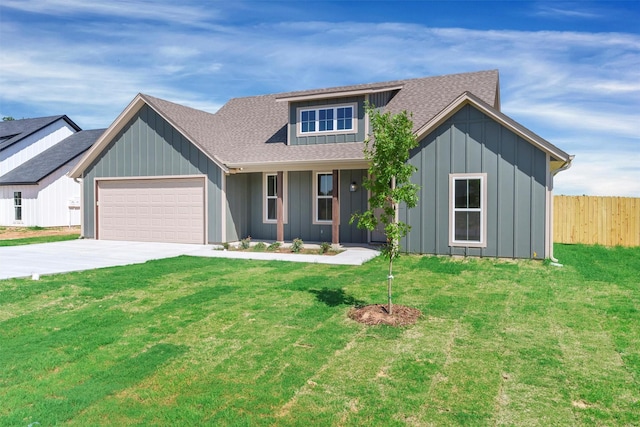 416 Redbud Ln, Tolar, TX 76476 - view of front of home featuring board and batten siding, an attached garage, a shingled roof, driveway, and a porch