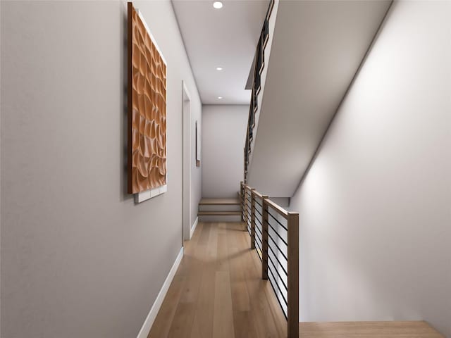 815 E 5th St, Dallas, TX 75203 - hall with recessed lighting, baseboards, and light wood-style floors