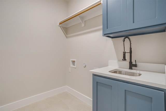 2602 23rd St, Fort Worth, TX 76106 - laundry room with hookup for a washing machine, cabinet space, and baseboards