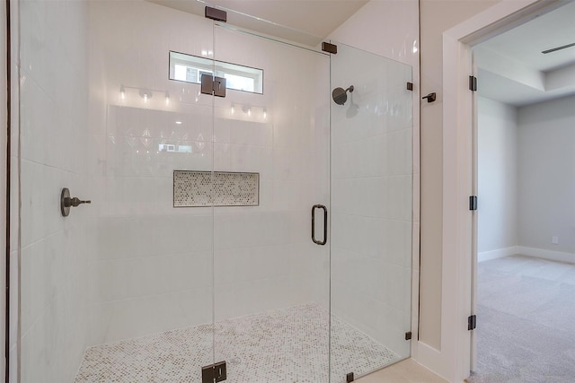2602 23rd St, Fort Worth, TX 76106 - bathroom with a stall shower and baseboards
