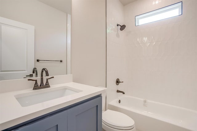 2602 23rd St, Fort Worth, TX 76106 - bathroom with toilet, vanity, and bathing tub / shower combination