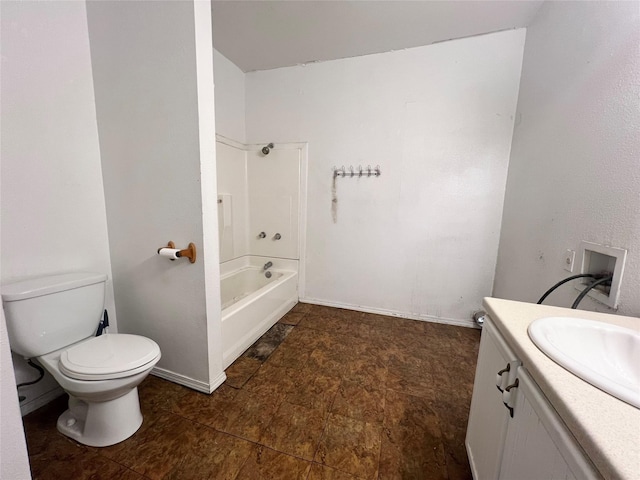 1801 6th St, Brownwood, TX 76801 - bathroom with vanity, toilet, shower / bathtub combination, and baseboards