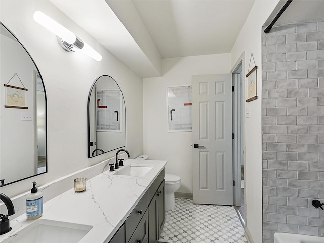 6512 Elkhurst Dr, Plano, TX 75023 - full bath featuring toilet, tile patterned floors, and double vanity