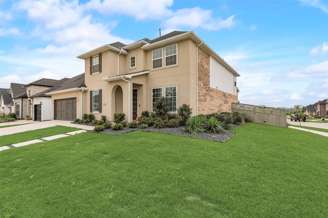 1308 Redbrick Ln, Northlake, TX 76247 - view of front of home with a front yard, a garage, and concrete driveway