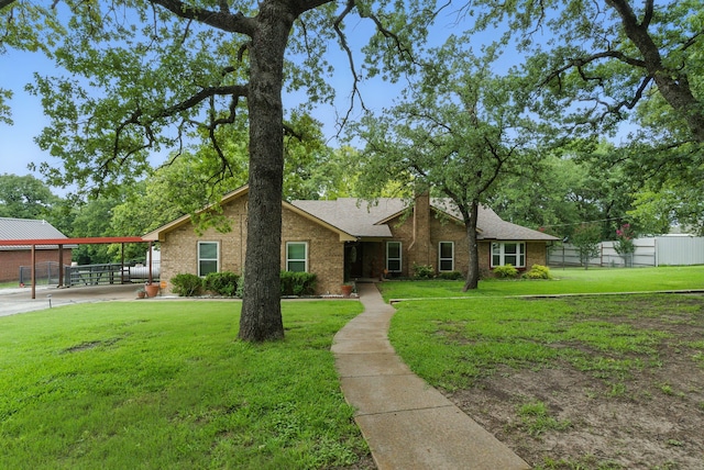 154 Scott Ln, Weatherford, TX 76085 - view of front facade with brick siding and a chimney