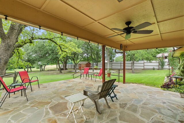 154 Scott Ln, Weatherford, TX 76085 - view of patio / terrace featuring ceiling fan