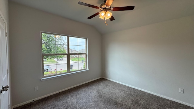 757 High Summit Trl, Fort Worth, TX 76131 - carpeted spare room with baseboards, a ceiling fan, and lofted ceiling