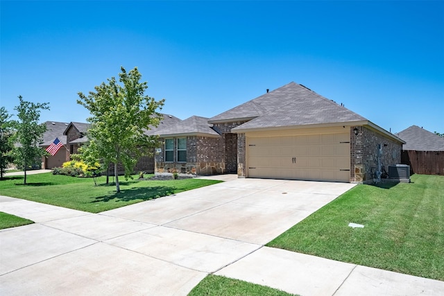 397 War Emblem Ln, Waxahachie, TX 75165 - single story home featuring stone siding, concrete driveway, a garage, and brick siding