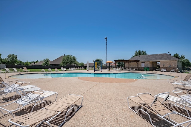 397 War Emblem Ln, Waxahachie, TX 75165 - community pool with a pergola and a patio