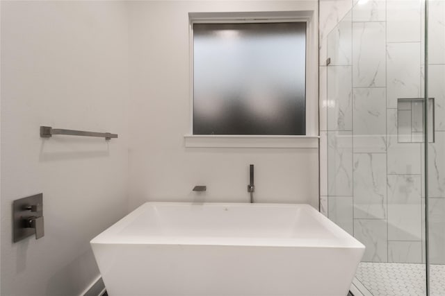 216 Pauline St, Arp, TX 75750 - bathroom with a soaking tub and a shower stall