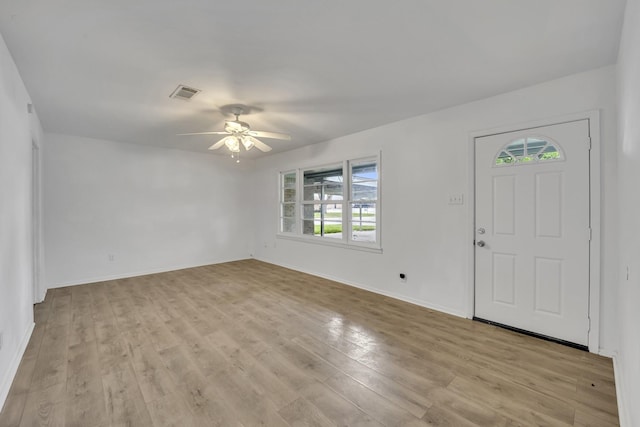 329 Worthy St, Saginaw, TX 76179 - foyer featuring plenty of natural light, a ceiling fan, light wood-style floors, and baseboards