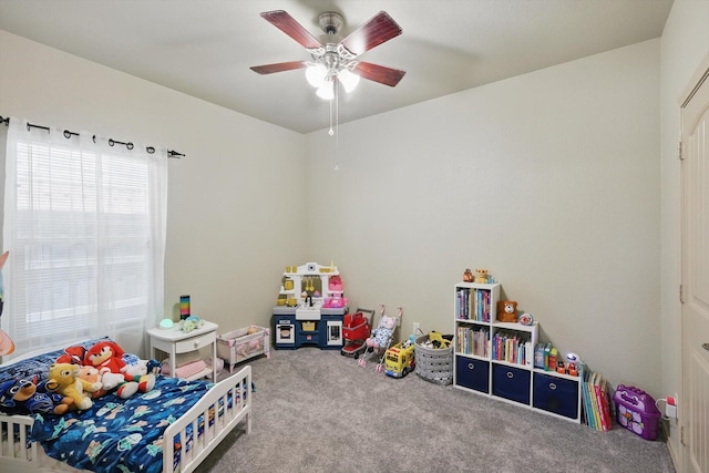 7113 Creighton Ct, Fort Worth, TX 76120 - carpeted bedroom with a ceiling fan
