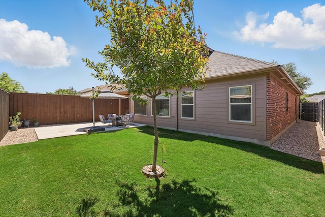 7113 Creighton Ct, Fort Worth, TX 76120 - rear view of property with a patio area, a shingled roof, and brick siding