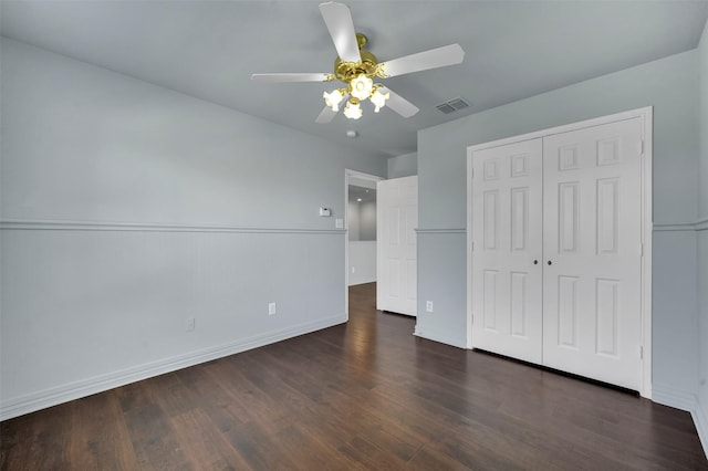 1102 Mccormick St, Garland, TX 75040 - unfurnished bedroom featuring wood finished floors, a closet, a ceiling fan, and baseboards