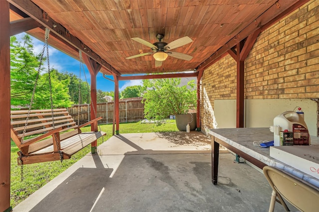 1102 Mccormick St, Garland, TX 75040 - view of patio / terrace featuring ceiling fan