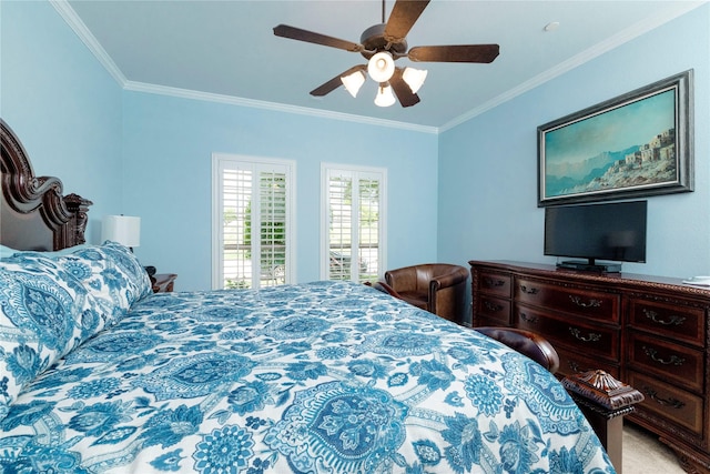 5798 Antique Rose Trl, Fairview, TX 75069 - bedroom featuring ornamental molding and a ceiling fan