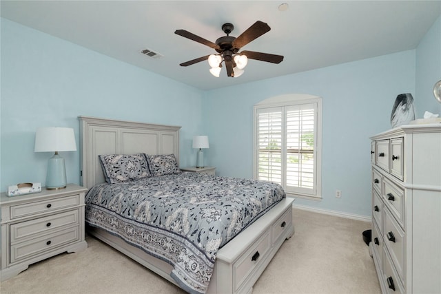 5798 Antique Rose Trl, Fairview, TX 75069 - bedroom featuring light colored carpet, baseboards, and ceiling fan