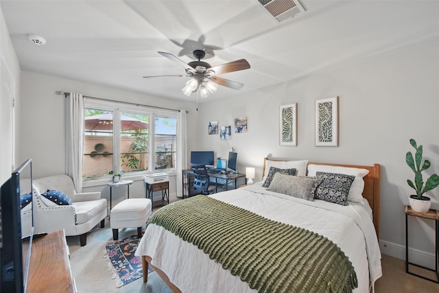 261 Casa Blanca Ave, Fort Worth, TX 76107 - bedroom with ceiling fan and carpet floors