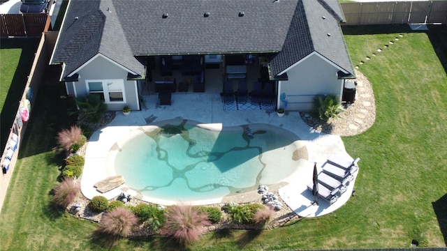 10116 T Bury Ln, Waco, TX 76708 - aerial view of property and surrounding area featuring a pool