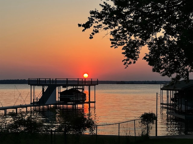 166 Ocean Dr, Gun Barrel City, TX 75156 - dock featuring boat lift and a water view