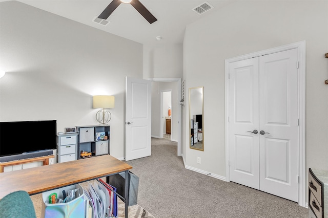 4444 Blue Mist Dr, Fort Worth, TX 76036 - carpeted office with ceiling fan and baseboards