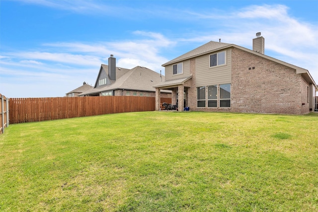 4444 Blue Mist Dr, Fort Worth, TX 76036 - back of house with brick siding and a chimney