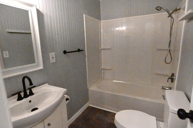 220 Seabreeze Dr, Gun Barrel City, TX 75156 - full bathroom featuring toilet, shower / bathtub combination, baseboards, and vanity