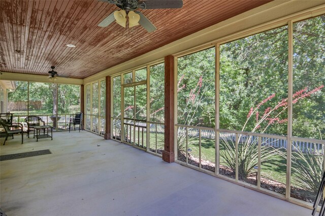 6495 Smoky Hill Ct, Granbury, TX 76049 - unfurnished sunroom featuring a ceiling fan