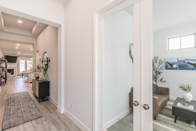 1704 Cypress Gap Trl, Mansfield, TX 76063 - hall with light wood-style floors, recessed lighting, and baseboards