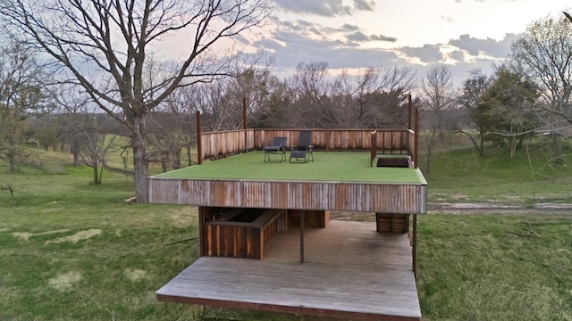 2113 Dicey Rd, Weatherford, TX 76085 - wooden deck with a yard
