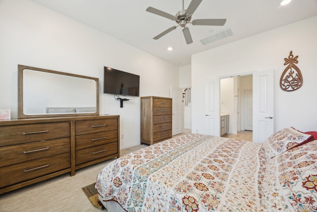 2004 Creekridge Dr, Lewisville, TX 75010 - bedroom with recessed lighting, ceiling fan, and baseboards