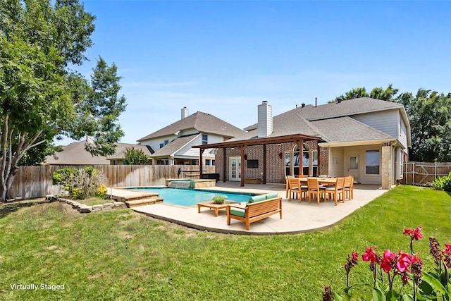 3737 Monica Ln, Fort Worth, TX 76244 - view of pool with a patio area and a pool with connected hot tub