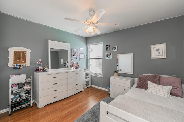 717 Kim Ln, Royse City, TX 75189 - bedroom featuring light wood-type flooring, baseboards, and a ceiling fan