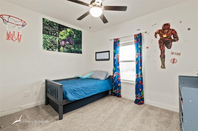 7010 Jet Stream Dr, Abilene, TX 79606 - bedroom featuring carpet flooring, ceiling fan, and baseboards
