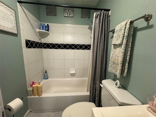 1206 S Crockett Dr, Abilene, TX 79605 - bathroom featuring toilet and shower / bath combination with curtain