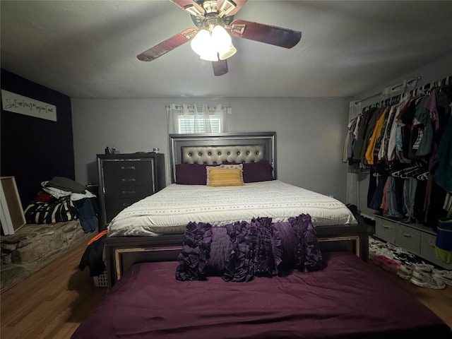 1206 S Crockett Dr, Abilene, TX 79605 - bedroom featuring wood finished floors and ceiling fan