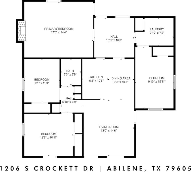 1206 S Crockett Dr, Abilene, TX 79605 - home floor plan