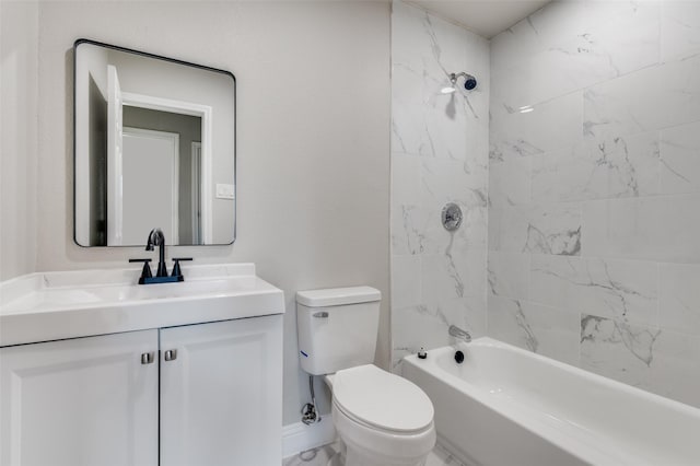 1326 Taperwicke Dr, Dallas, TX 75232 - bathroom with toilet, vanity, shower / washtub combination, and baseboards