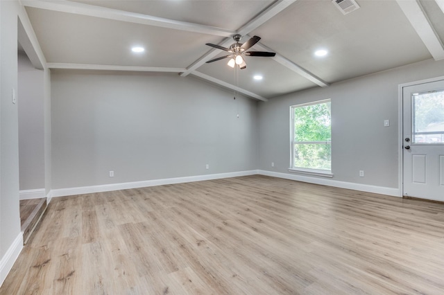 1326 Taperwicke Dr, Dallas, TX 75232 - unfurnished room featuring a ceiling fan, light wood-style floors, baseboards, and recessed lighting