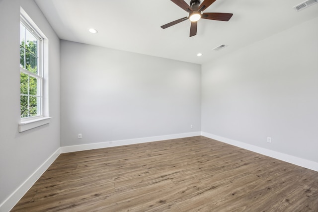 4002 Robert L Parish Sr Ave, Dallas, TX 75210 - empty room featuring ceiling fan, wood finished floors, baseboards, and recessed lighting