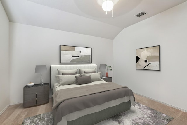 6826 Dream Dust Dr, North Richland Hills, TX 76180 - carpeted bedroom with vaulted ceiling and ceiling fan